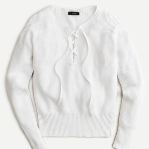 J. Crew lace-up white sweater